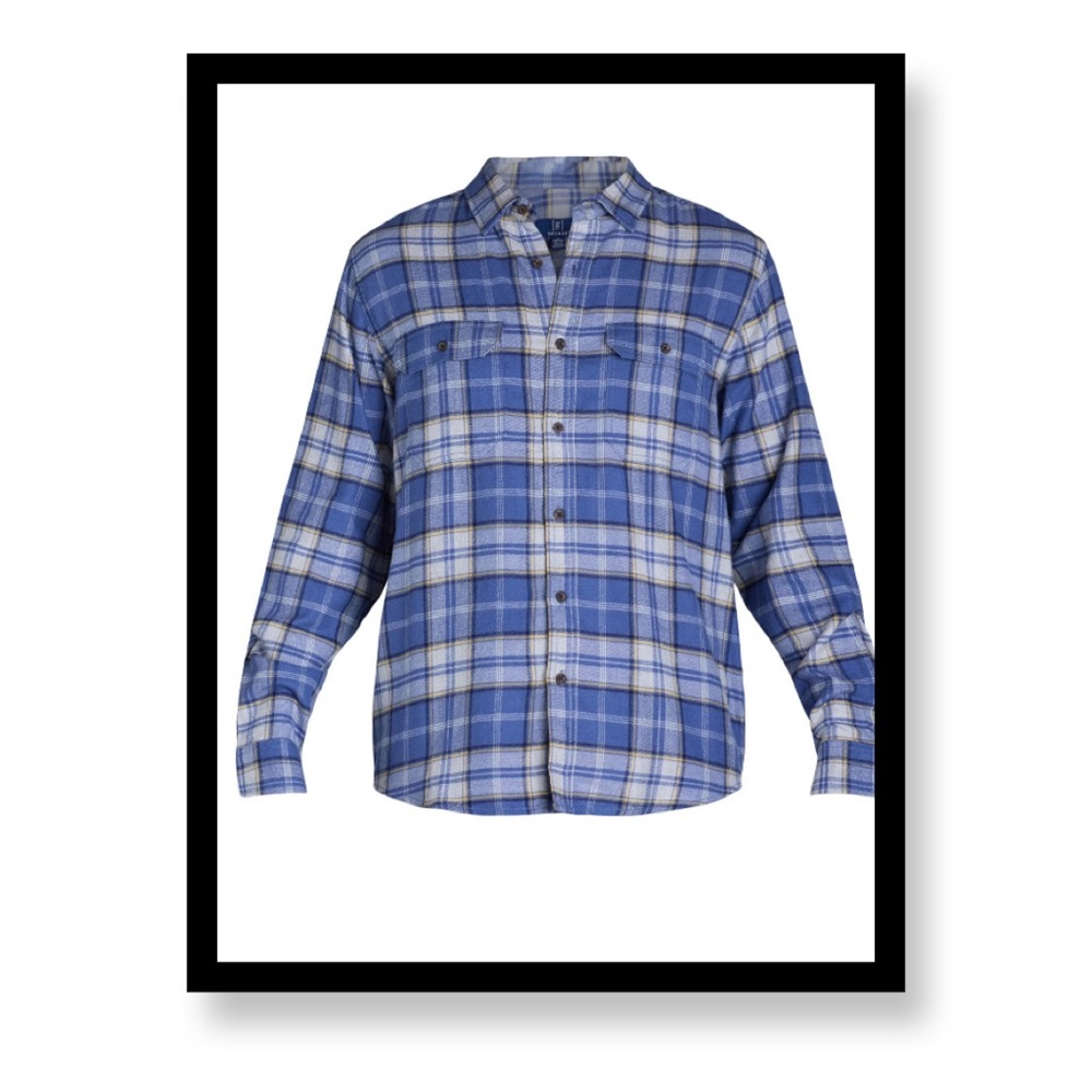 ‼️‼️Clearance-NWT Blue Plaid Men’s Button-Up Shirt